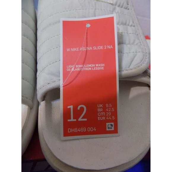 NEW NIKE WOMENS ASUNA SLIDES 2 NA LIGHT BONE LEMON DH8469 004 SIZE 12 NO BOX - Picture 4 of 6